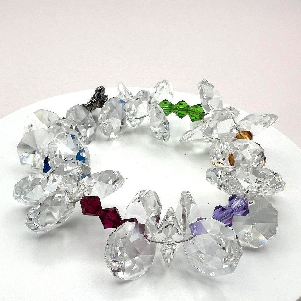 Vintage 90s Faceted Beaded Bracelet Statementโ Women's Classic Fashion Jewelry